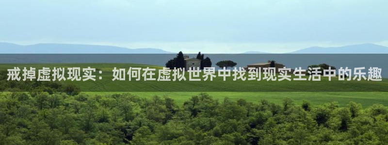 杜邦娱乐网页登录入口下载：戒掉虚拟现实：如何在虚拟世界中找到